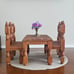 Rustic Wooden Dollhouse Table & Chair Set