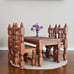 Rustic Wooden Dollhouse Table & Chair Set