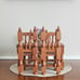 Rustic Wooden Dollhouse Table & Chair Set