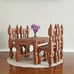 Rustic Wooden Dollhouse Table & Chair Set