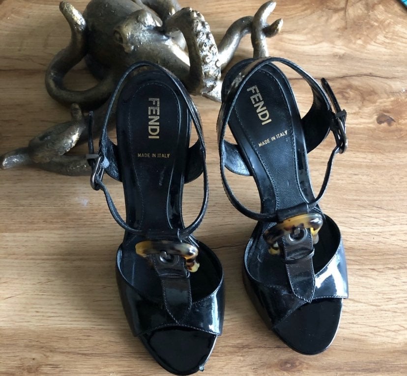 Fendi Buckled Accent Heel Sandals