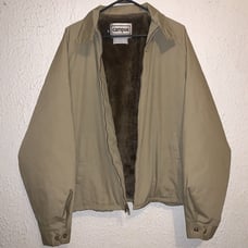 Vintage 70s Campus Faux Fur Lining Tan Khaki Full Zip Coat Jacket 48 USA