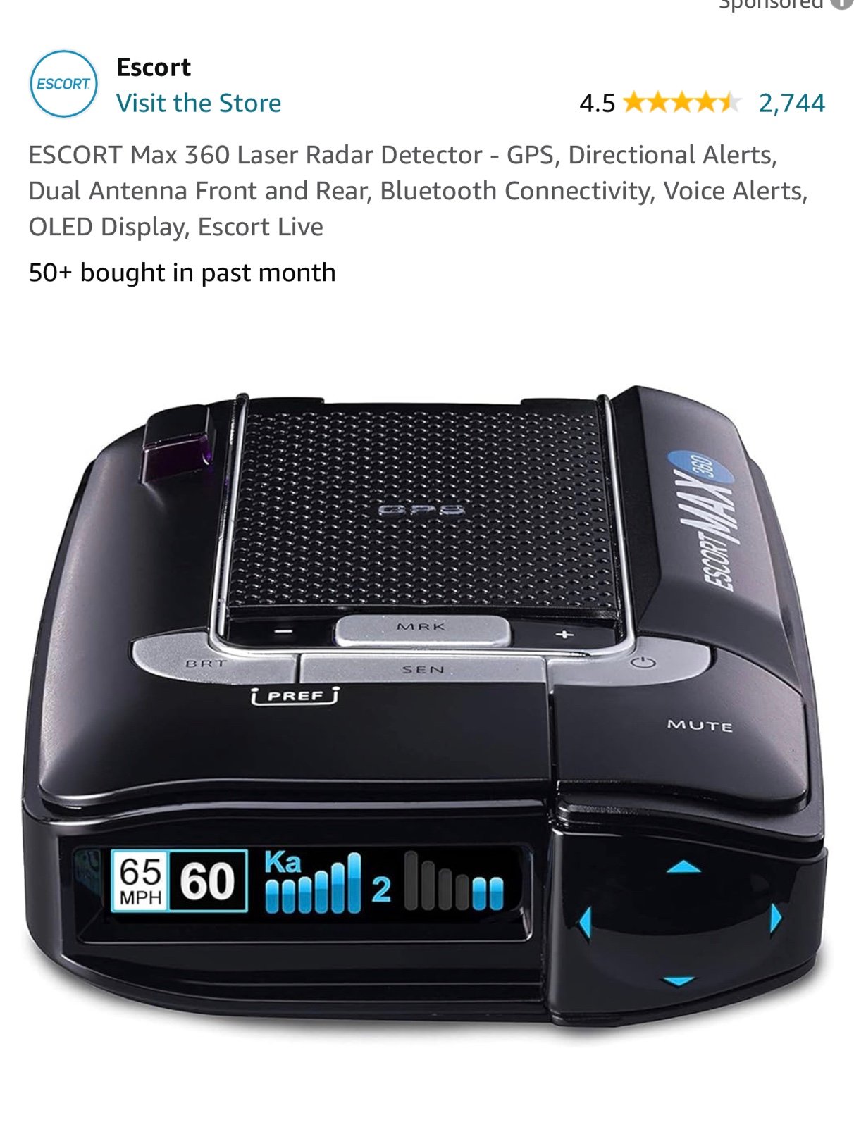 Escort radar detector