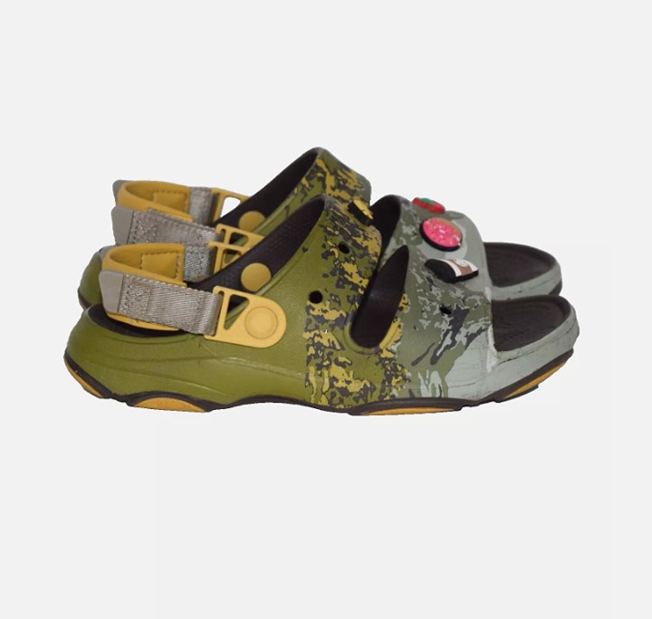 CROCS Unisex All-Terrain Summit Camo Green Removable Adjustable Strap Sandals