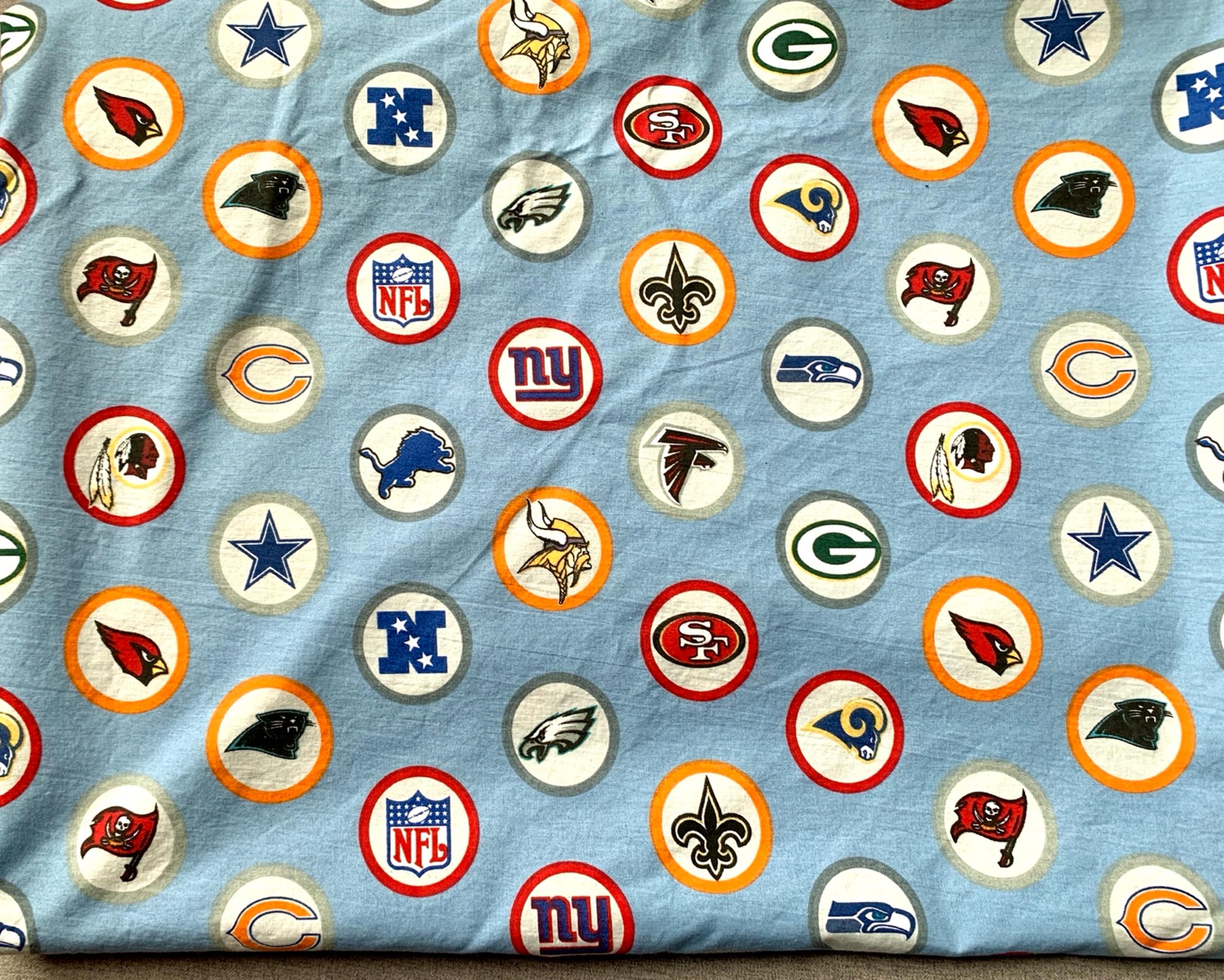 NFL~ Pottery  Barn Teen Fabric 84” x 80” PBT  Football NFC Team Logos
