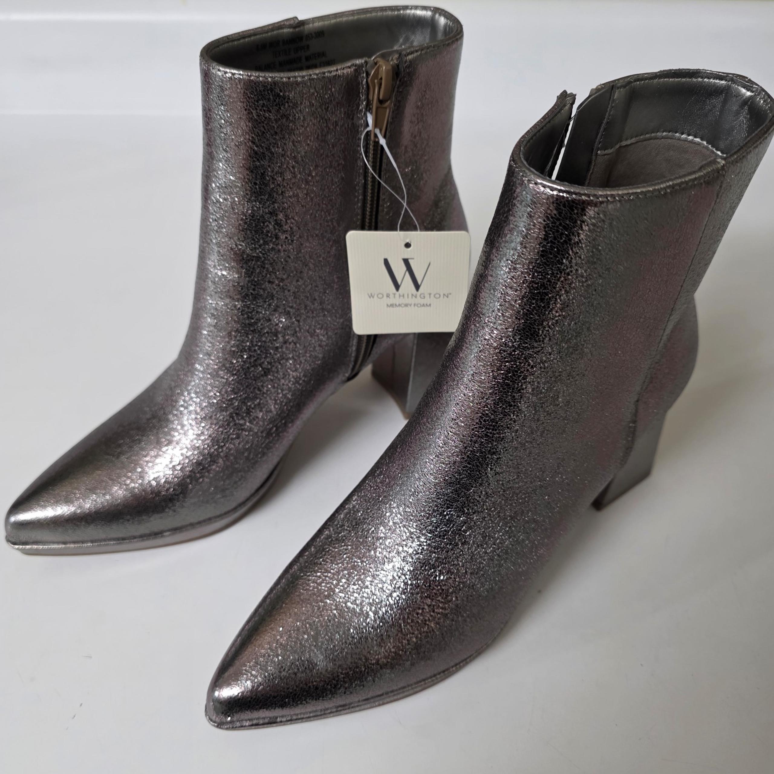 Worthington Silver Ankle Boots for Women #glamour