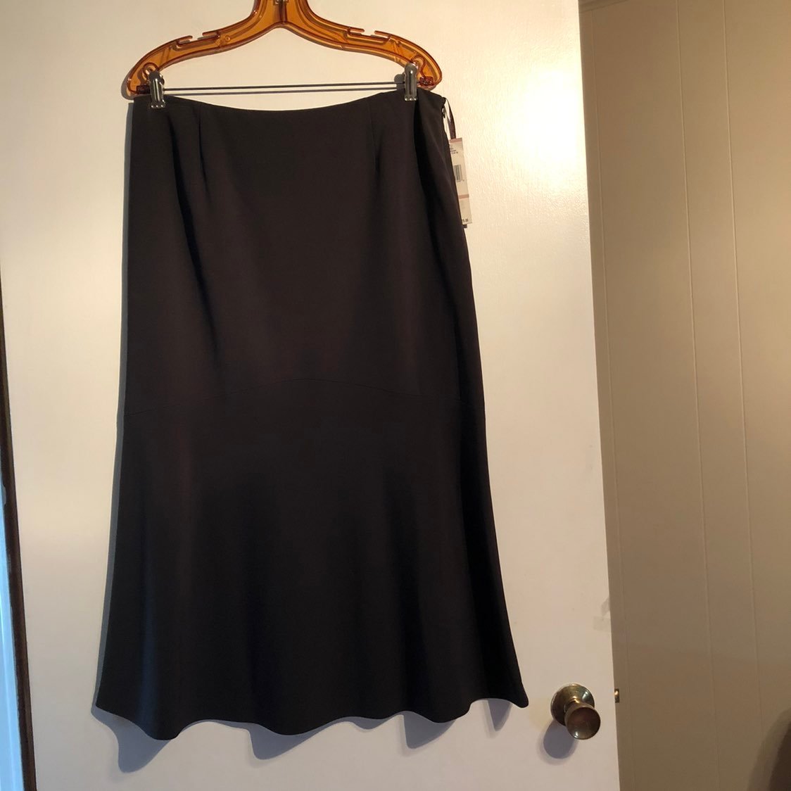 JONES NEW YORK COLLECTION ZIPPER MAXI SKIRT LINED BROWN SIZE 12