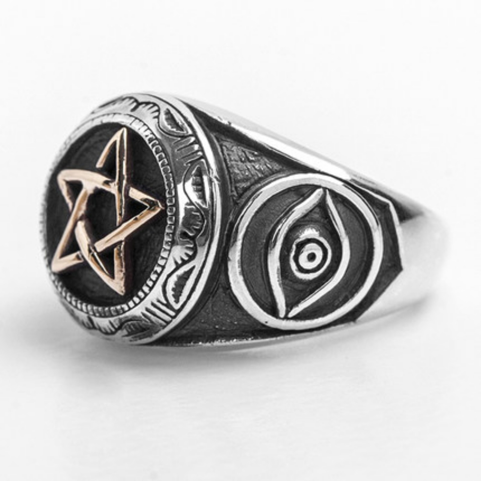 Silver Eye of God star ring