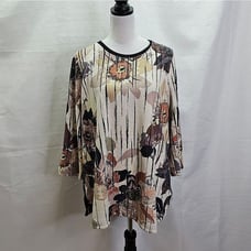 John Mark Floral Knit Pullover Tunic Size XL