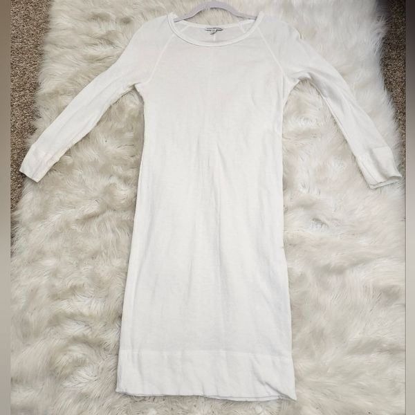 Standard James Perse white long sleeve midi dress Sz