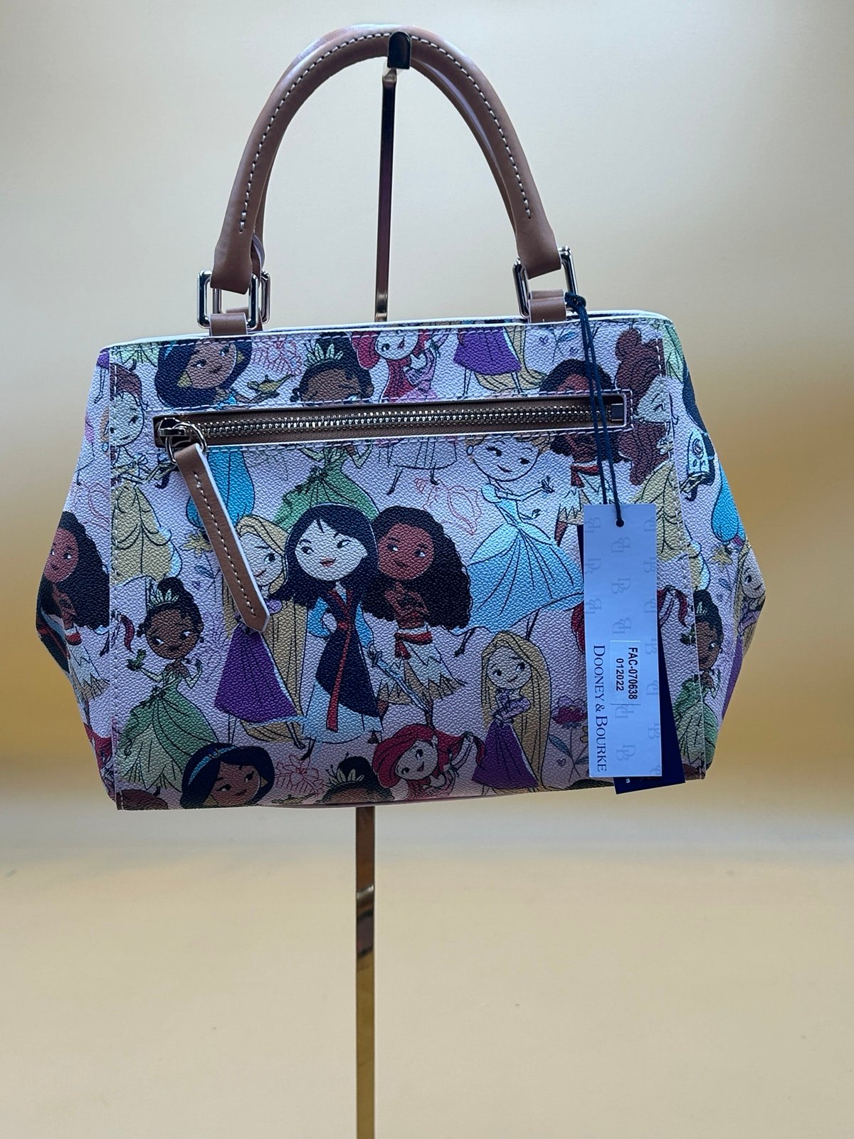Dooney Bourke 2022 multi princess satchel purse, Disney purse bag NWT
