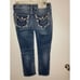 Miss Me Capri Women’s Frayed hem embroidered bling butt western jeans size 26