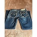 Miss Me Capri Women’s Frayed hem embroidered bling butt western jeans size 26