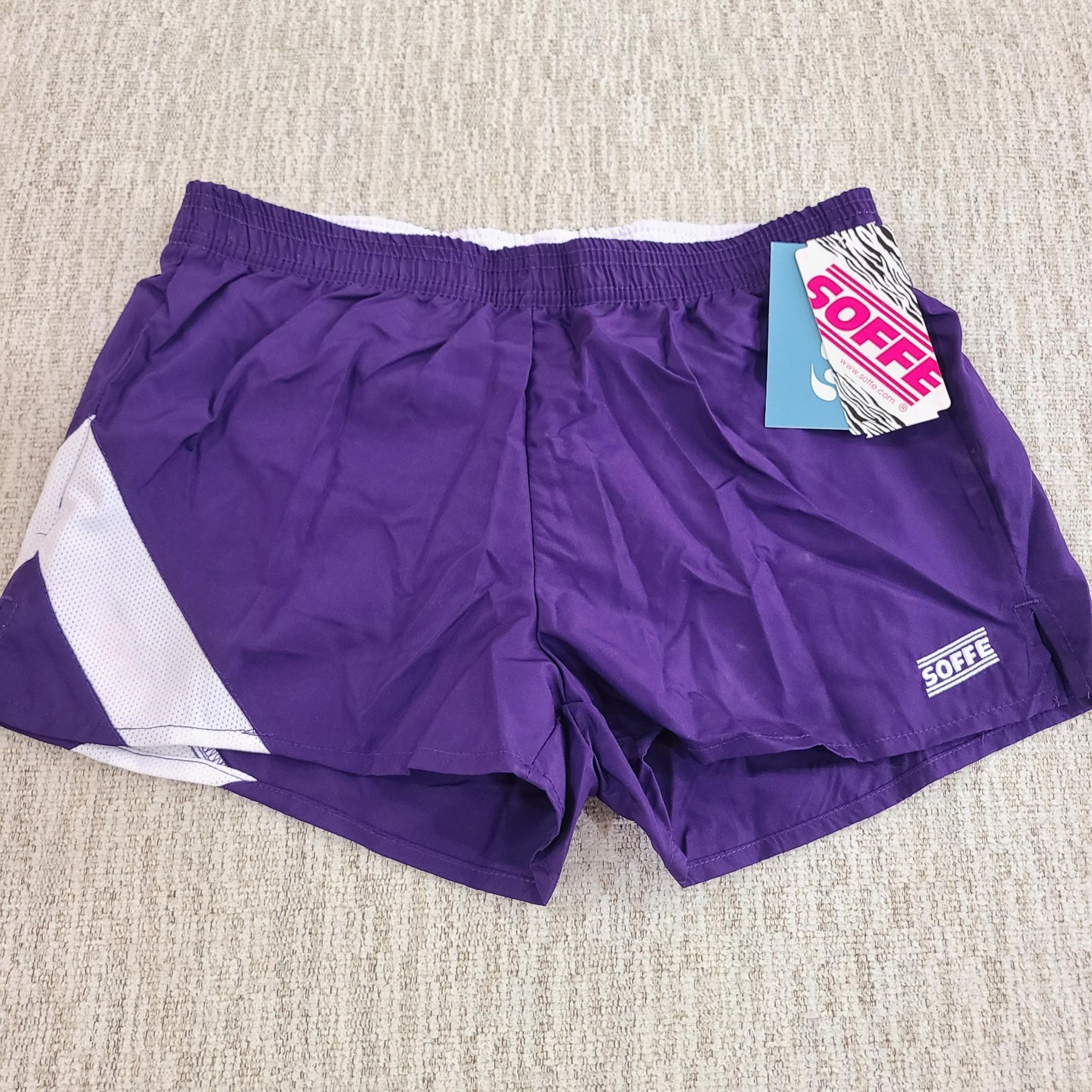 NEW Soffe Womens Stride Shorts Small Purple White Cheer Athletic Sports
Elastic
