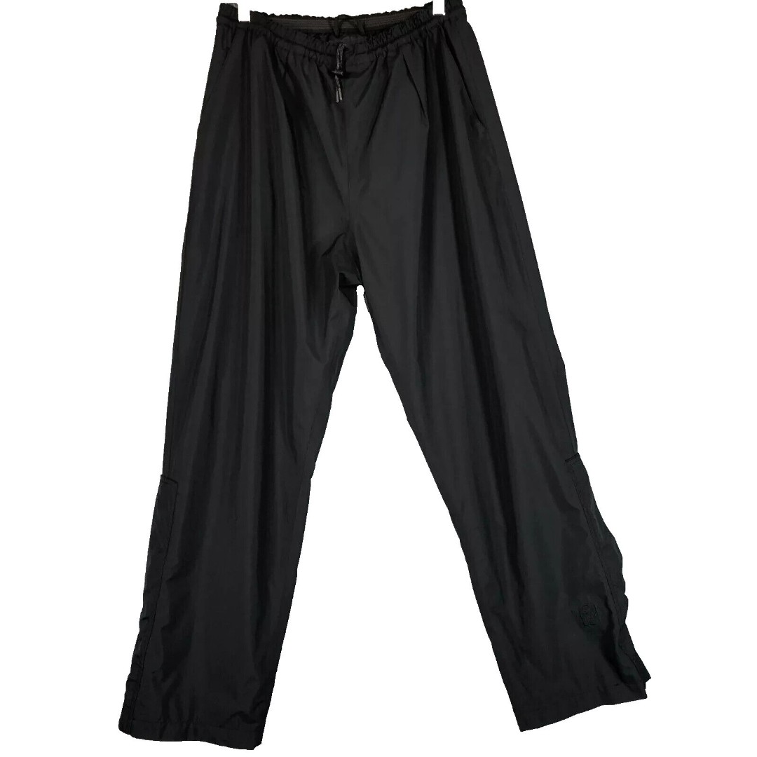 DryJoys by FootJoy Black Golf Pants Men's Large Wind Rain Zip Snap Legs Pockets