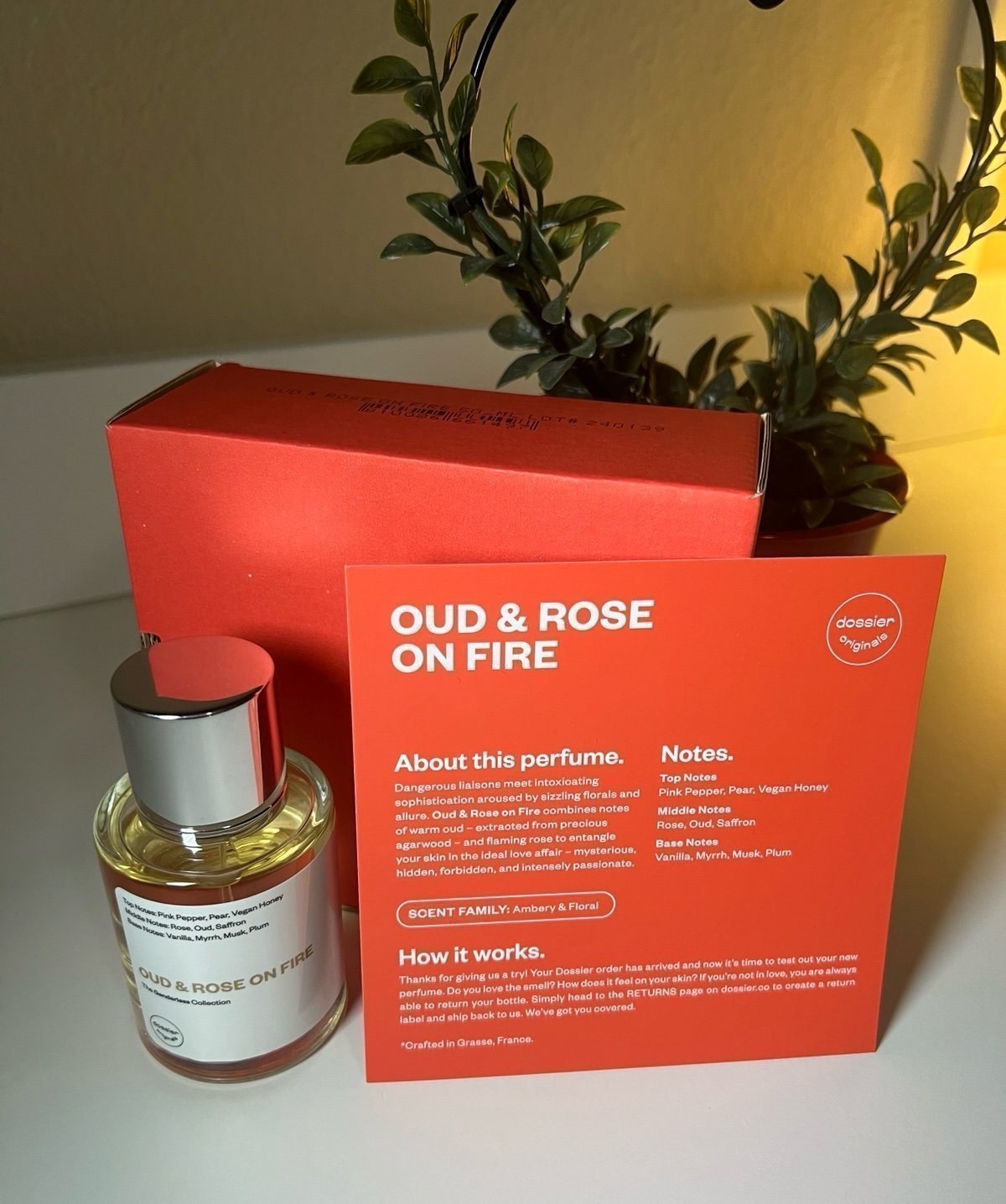 Dossier OUD & ROSE ON FIRE Brand New With Box & Scent Card 50 ml *FREE SHIPPING!