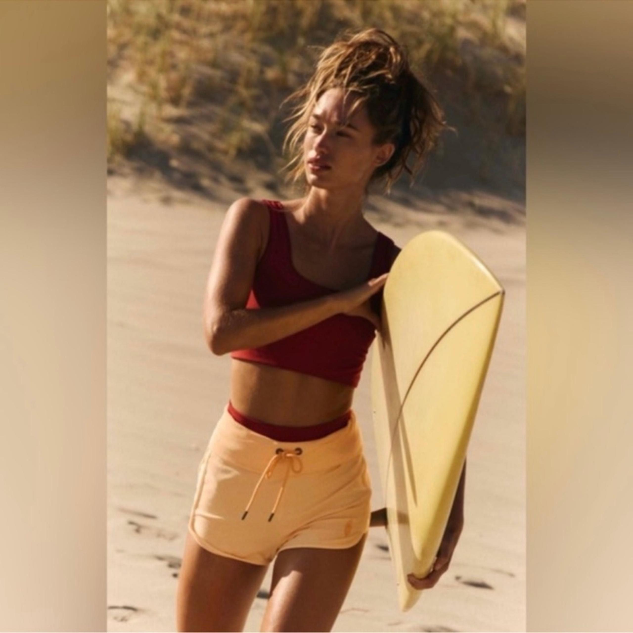 Free People Movement Peachy Active Limitless Tie Waist Beach Shorts
