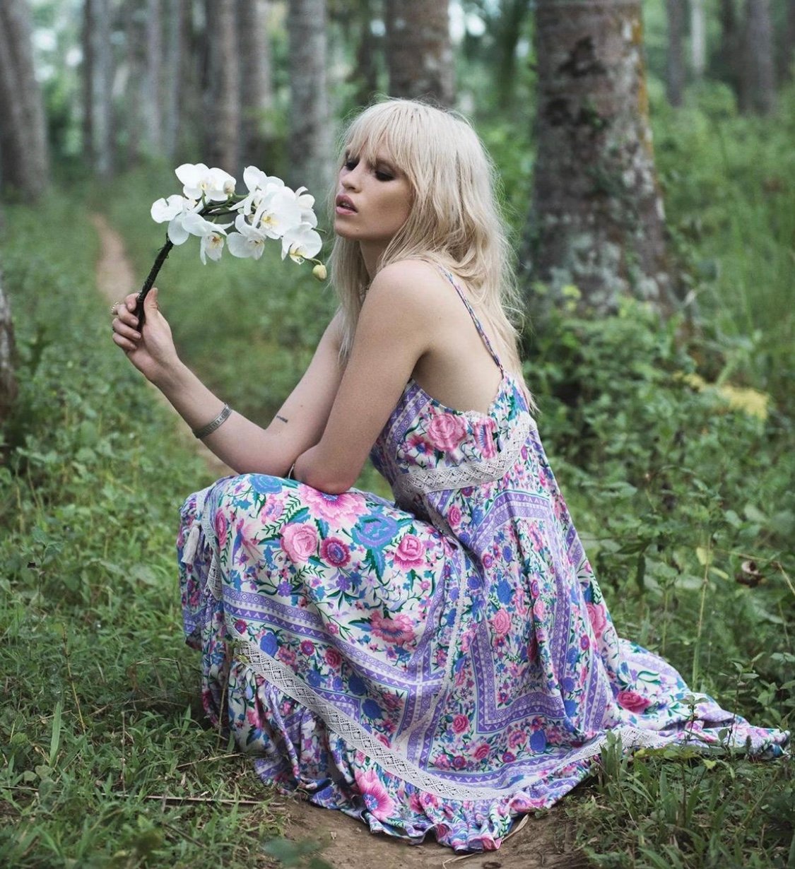 Spell and the Gypsy lavender xs babushka strappy midi dress