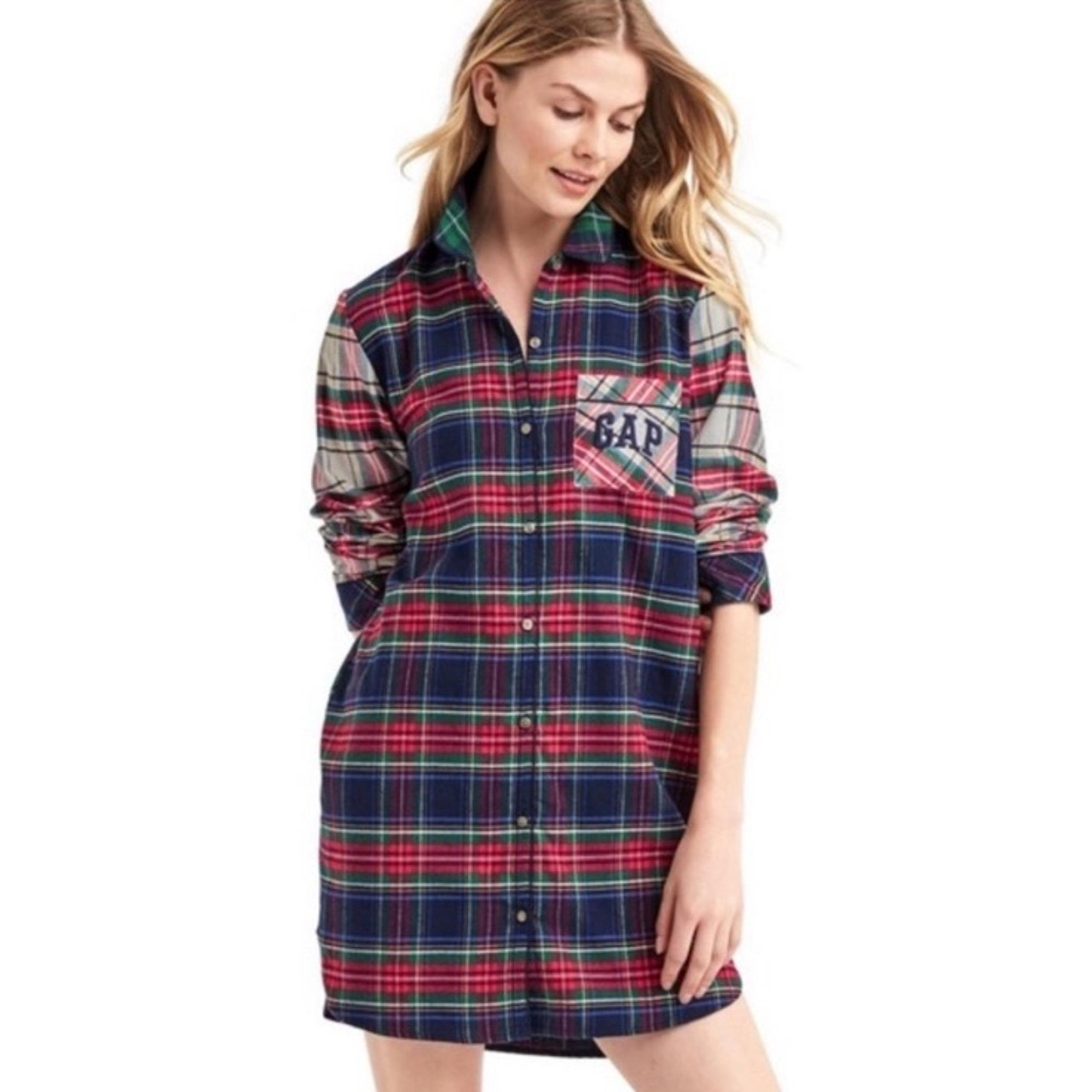 Gap Plaid Nightgown Sleep Shirt Holiday Pendleton Collab XL