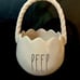 RARE Rae Dunn Easter Peep Ceramic Egg Basket Light Pink LL Magenta Spring EUC