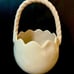RARE Rae Dunn Easter Peep Ceramic Egg Basket Light Pink LL Magenta Spring EUC