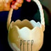 RARE Rae Dunn Easter Peep Ceramic Egg Basket Light Pink LL Magenta Spring EUC