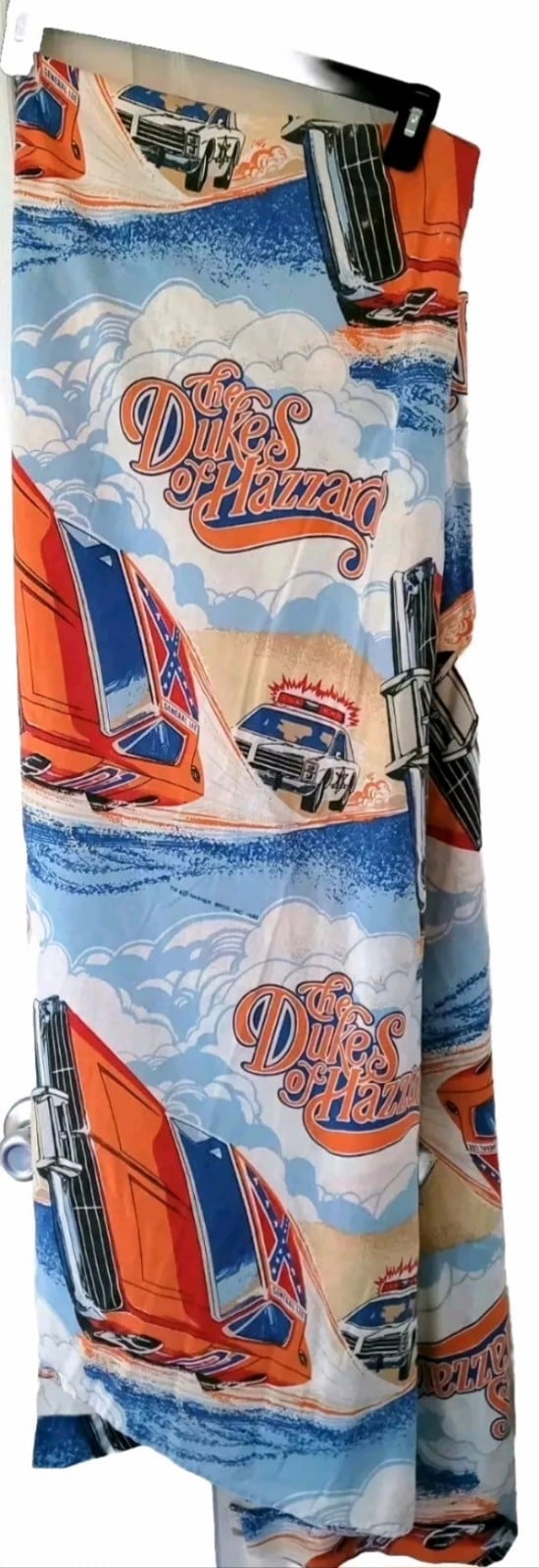 1982 Dukes of Hazzard Twin Bed Sheet with Flag and General Lee - EUC