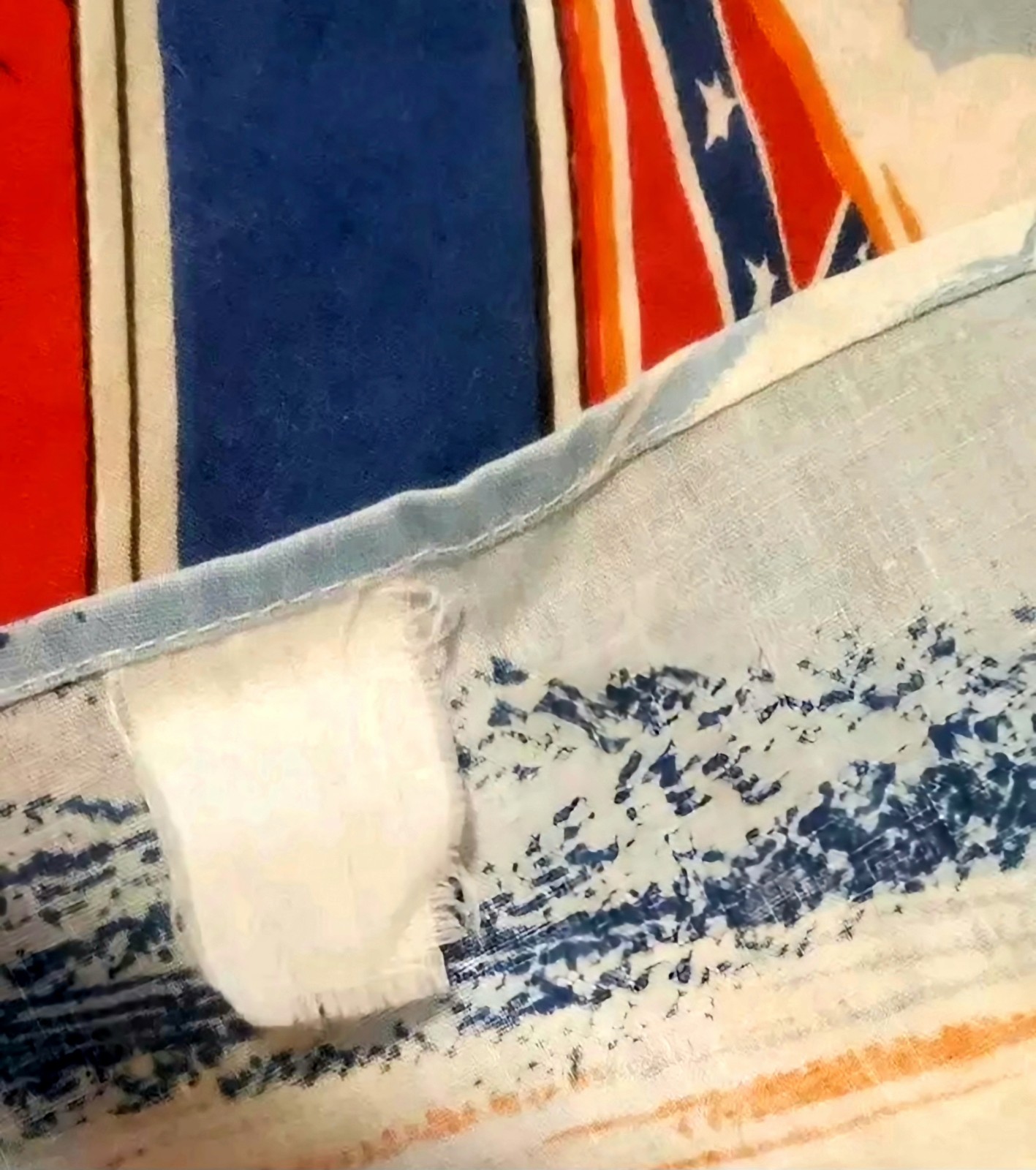 1982 Dukes of Hazzard Twin Bed Sheet with Flag and General Lee - EUC - detail