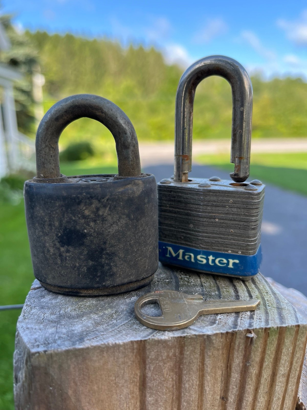 Two Older Vintage Padlocks CAT and Master