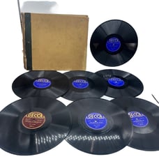 Lot Of 7 Art Tatum Records Decca W/ Bookcase Piano Solo Moonglow Deep Purple