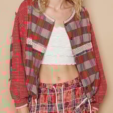 POL Red Multi Plaid Shirt