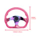 NEW JDM Universal 6-Hole 326mm Vip Pink Crystal Bubble Neo Spoke Steering Wheel