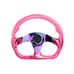 NEW JDM Universal 6-Hole 326mm Vip Pink Crystal Bubble Neo Spoke Steering Wheel