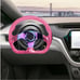 NEW JDM Universal 6-Hole 326mm Vip Pink Crystal Bubble Neo Spoke Steering Wheel