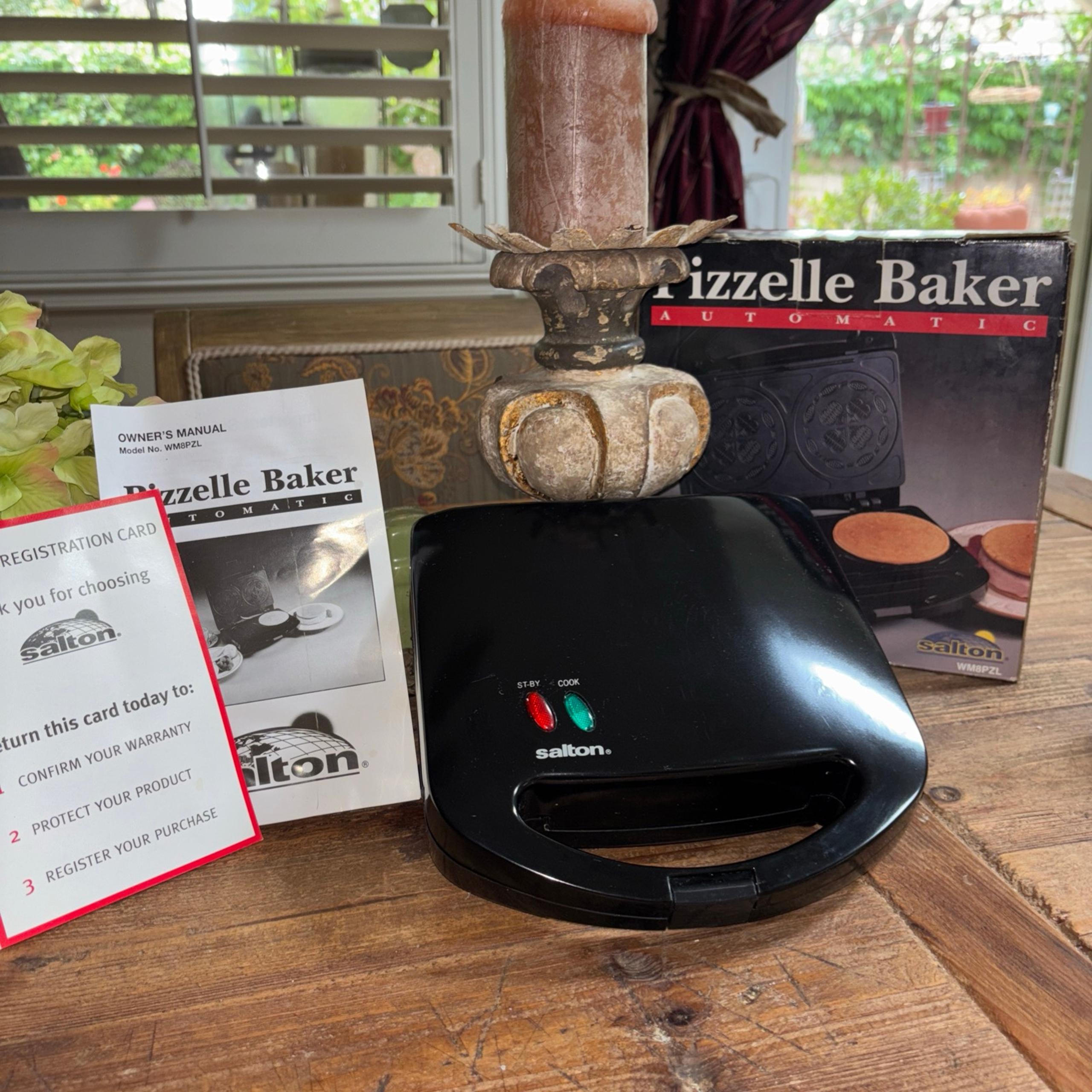 Salton Pizzelle Baker Automatic Electric Pizzelle Maker WM8PZL Tested
