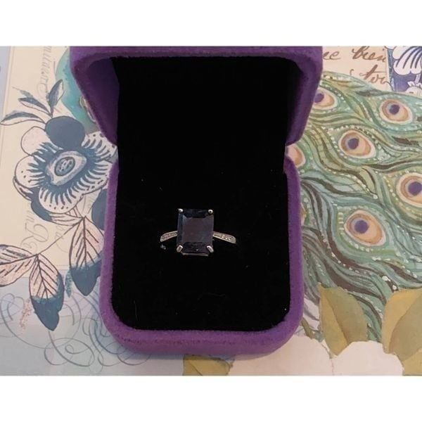 New~Stunning 4 Ct. Genuine Blue & White Sapphire Gemstone Ring Sz 8