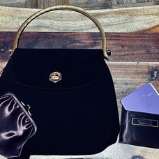 Vintage 1950 handbag by bd bass handle