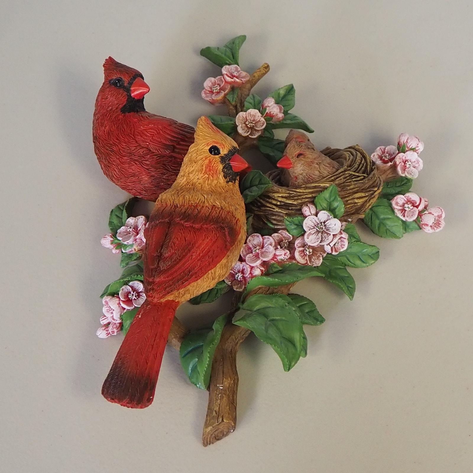 VTG The Bradford Exchange Cozy Cardinals Springtime Wall Decor Sculpture A5517