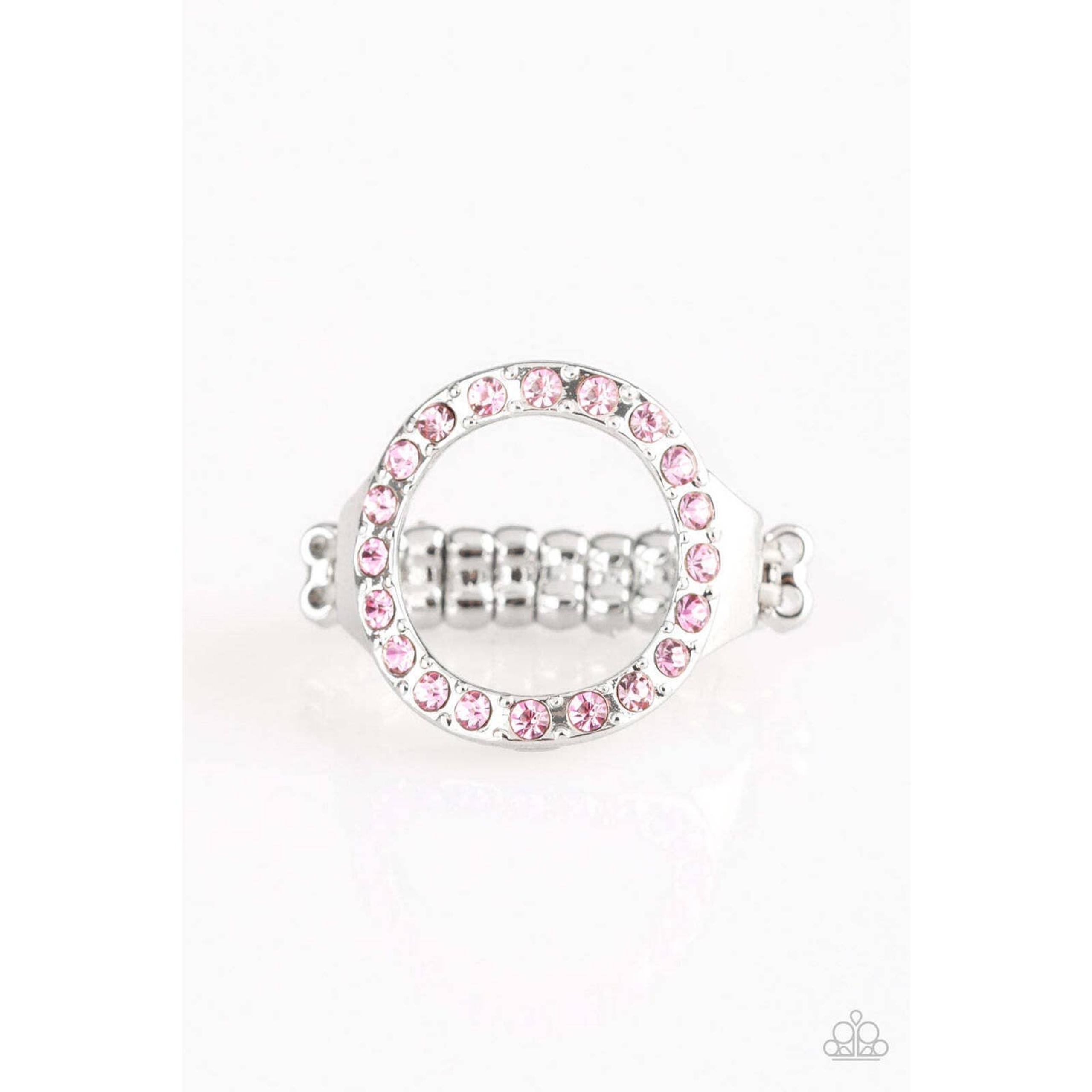 Paparqzzi Pink Rhinestone Ring Womens/One-GLAM Band - Pink