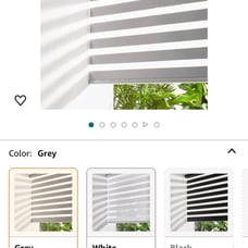 Persilux Window Zebra Blinds, Roller Blinds Cordless (52 W x 72 H, Grey) Light