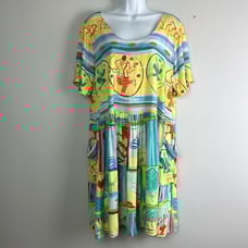 Vintage Jams World Dance Man Short Sleeve Dress Vibrant Colorful Size XL Pockets