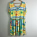 Vintage Jams World Dance Man Short Sleeve Dress Vibrant Colorful Size XL Pockets