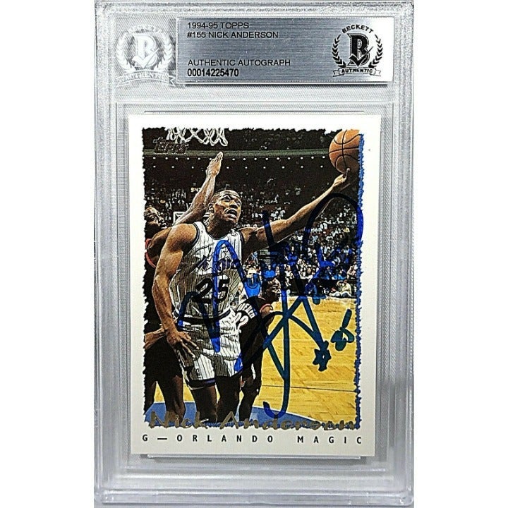 Nick Anderson Signed 1994-95 Topps Basketball Card Magic Beckett Autograph BAS
