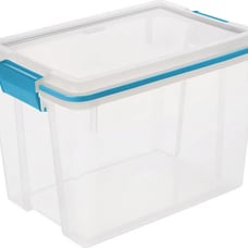 20 Qt. Clear Gasket Storage Box, Blue Latches with Clear Lid