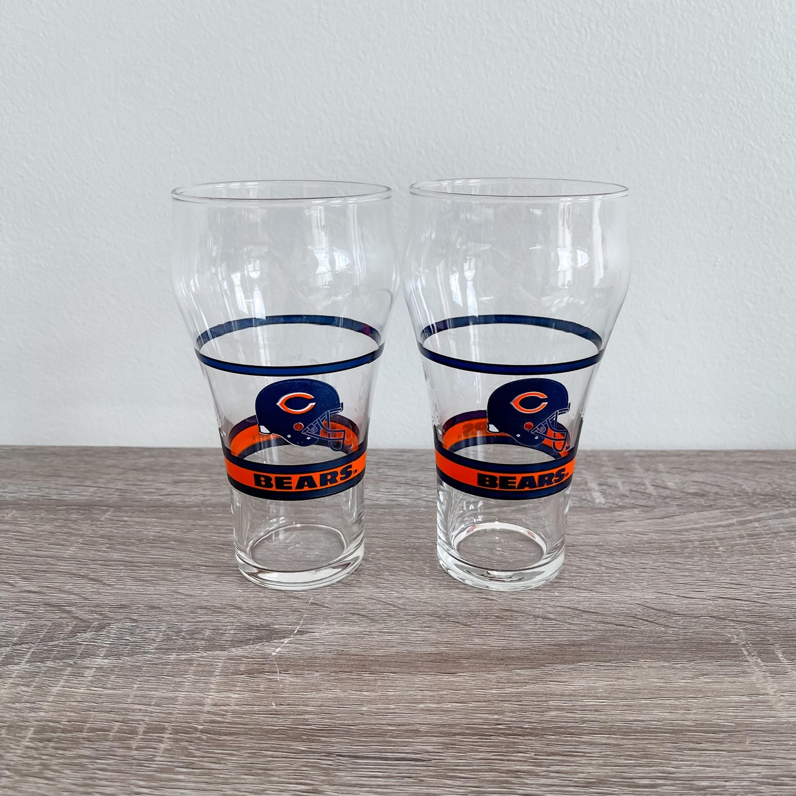 Vintage (set of 2) Chicago Bears Coca-Cola Drinking Glasses