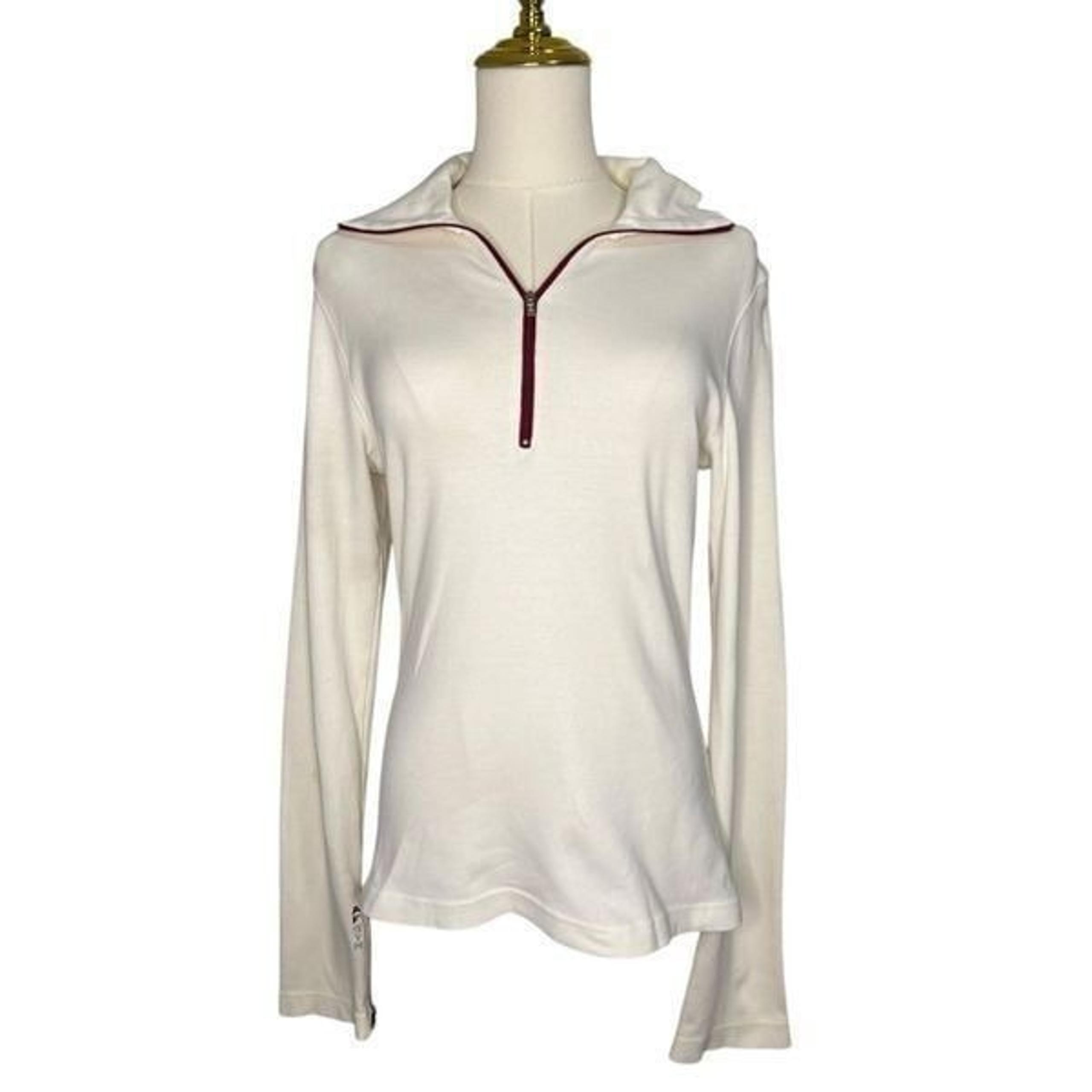 Abercrombie & Fitch Women’s Large Gym Issue 1/4 Zip Top White Vintage Y2K