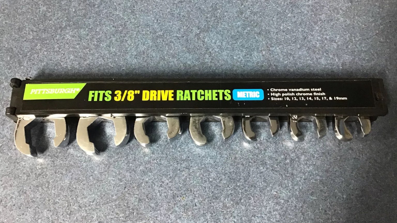 Pittsburgh Crowfoot Flarenut Wrench Set 3/8 Drive METRIC 10,12,13,14,15,17 &19