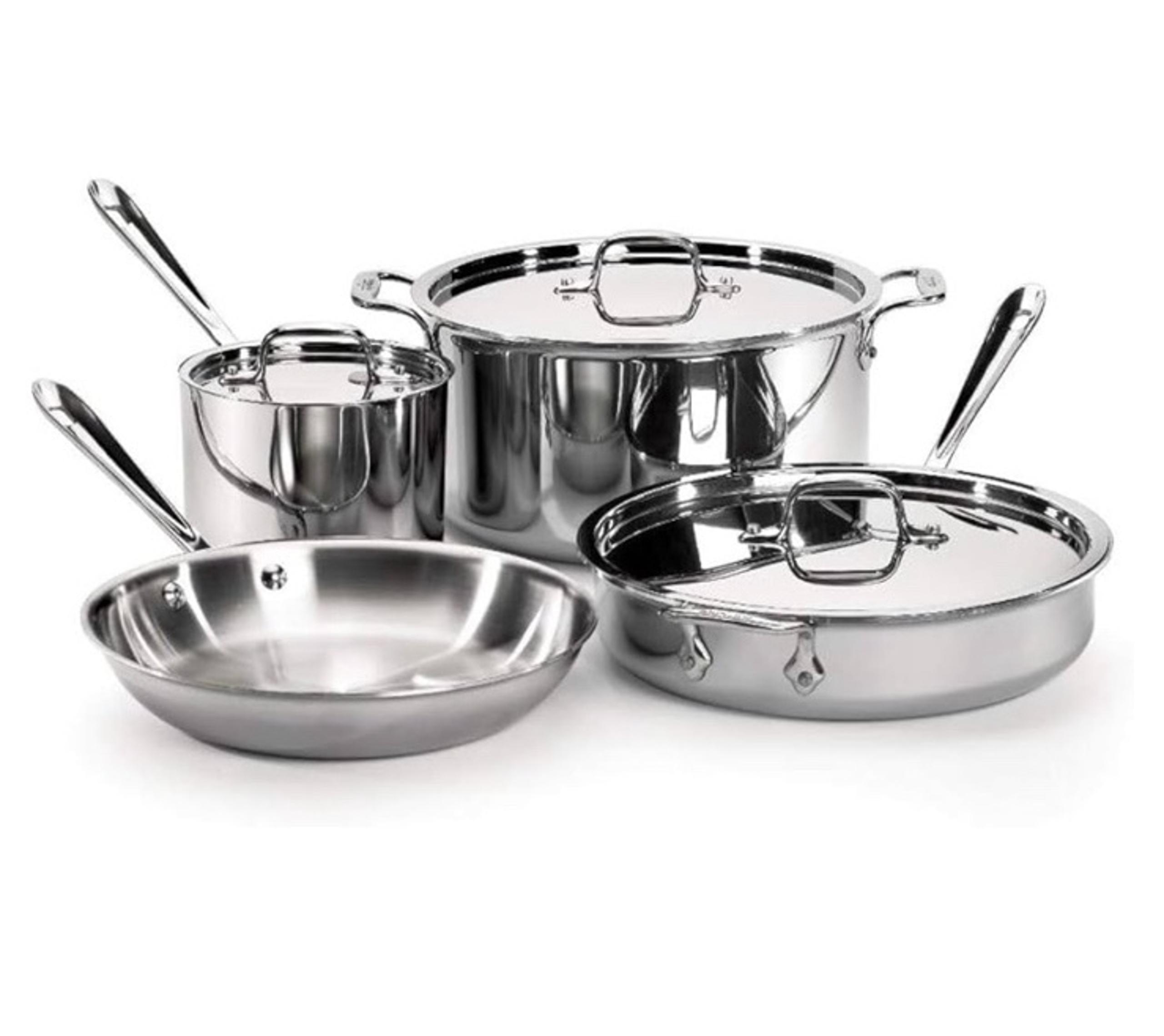 All Clad D3 18/10 Stainless Steel 7 Pc Piece Tri-Ply Cookware Set NEW in box