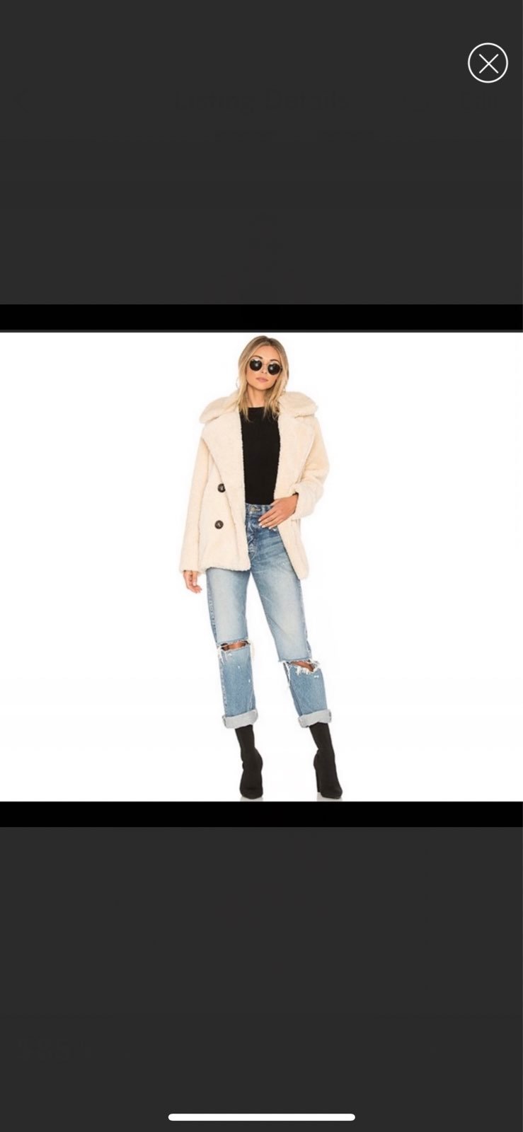 Free People Ivory Teddy Bear Peacoat