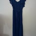 Baltic Born Blue Maxi V Neck Dress Long Ruffle Women’s Size XL